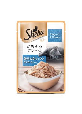 Sheba Rich Premium Wet Cat Food Fish Mix (Maguro  Bream 35g 
